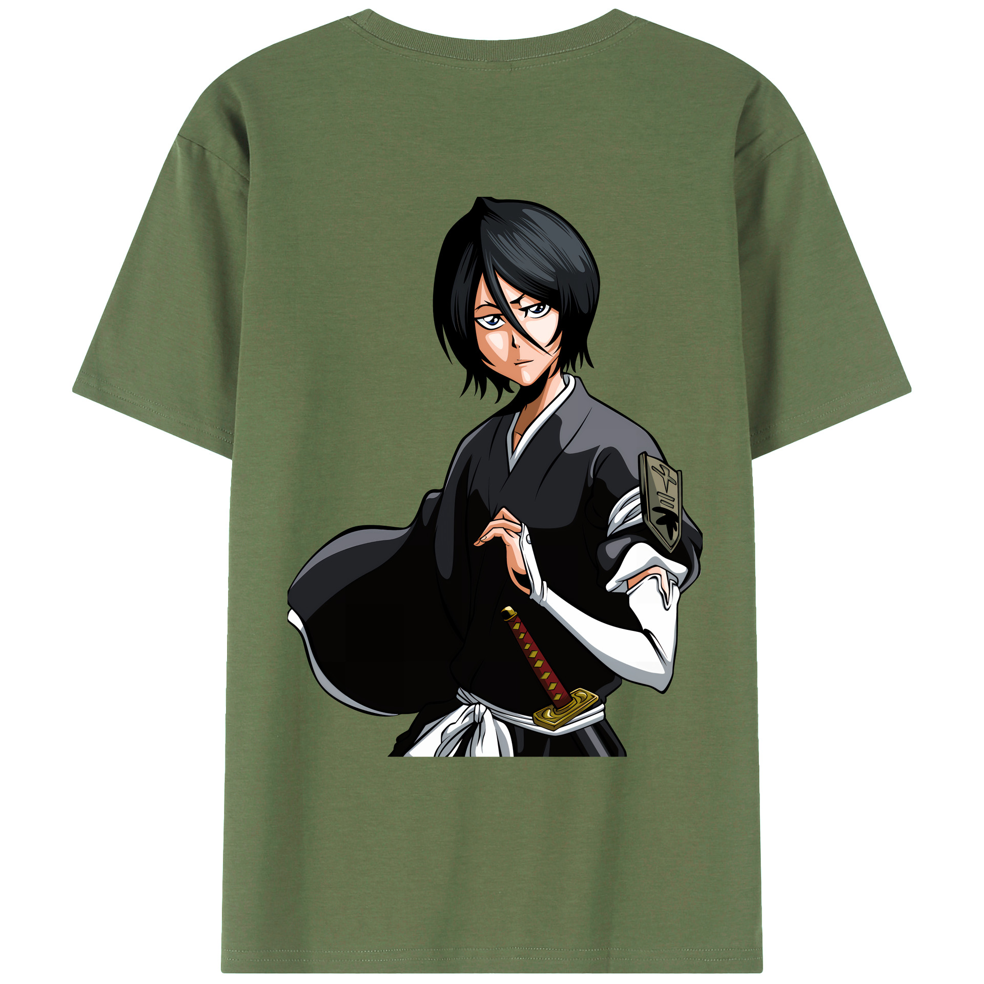 （画像用） ブリーチ 朽木ルキア BLEACH Kuchiki Rukia 綿100％ メンズ半袖Tシャツ（バックプリント） 通気性